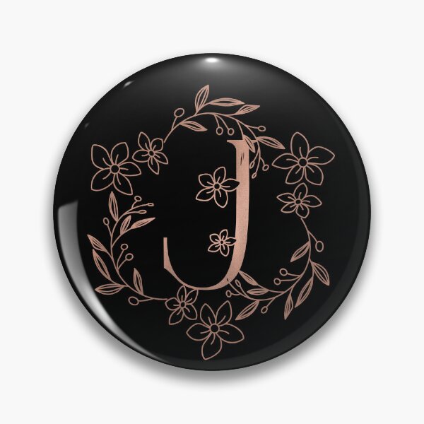 Item preview, Cute Rose Gold Floral Monogram J designed and sold by ModernStyleBoho.