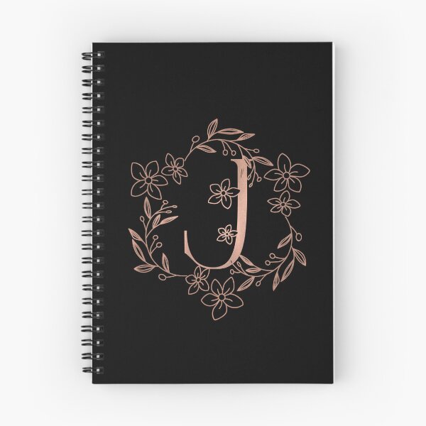Item preview, Cute Rose Gold Floral Monogram J designed and sold by ModernStyleBoho.
