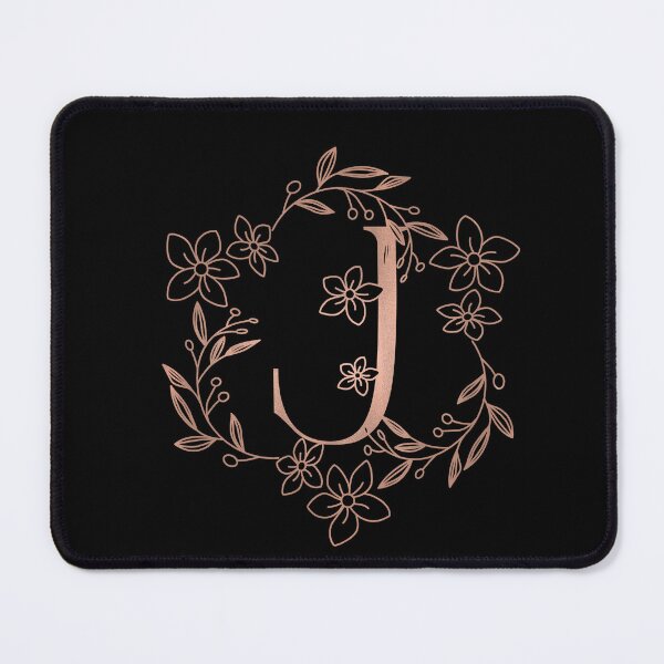 Item preview, Cute Rose Gold Floral Monogram J designed and sold by ModernStyleBoho.
