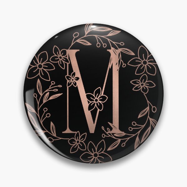 Item preview, Cute Rose Gold Floral Monogram M designed and sold by ModernStyleBoho.