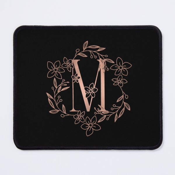 Item preview, Cute Rose Gold Floral Monogram M designed and sold by ModernStyleBoho.