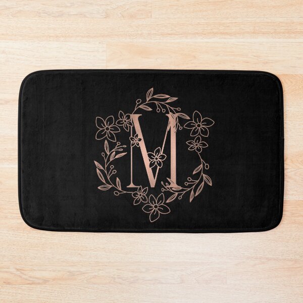 Item preview, Cute Rose Gold Floral Monogram M designed and sold by ModernStyleBoho.