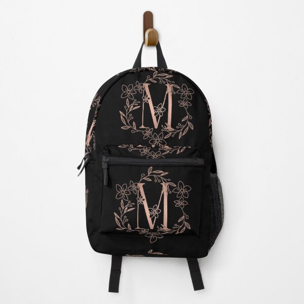 Item preview, Cute Rose Gold Floral Monogram M designed and sold by ModernStyleBoho.