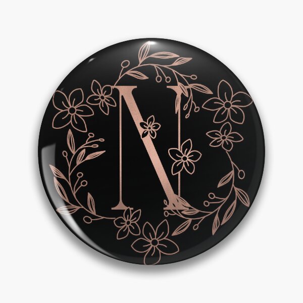 Item preview, Cute Rose Gold Floral Monogram N designed and sold by ModernStyleBoho.