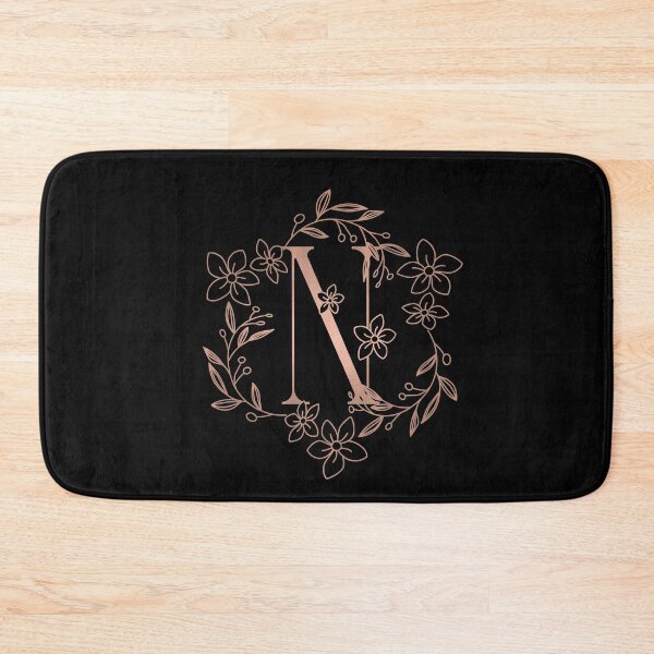 Item preview, Cute Rose Gold Floral Monogram N designed and sold by ModernStyleBoho.