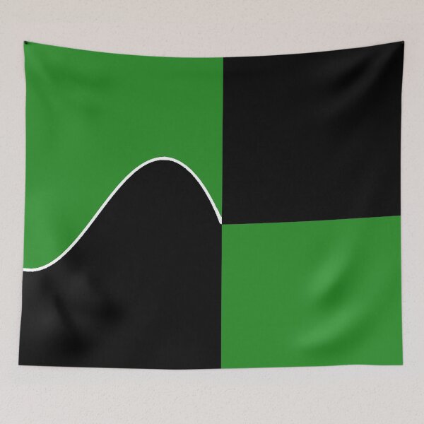 Item preview, PLAIN SOLID HUNTER GREEN AND BLACK TWO TONE RETRO WAVE PATTERN designed and sold by ozcushions.