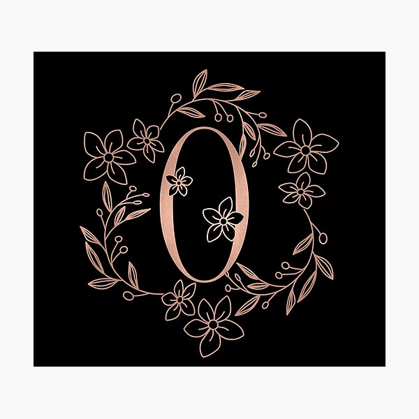 Item preview, Cute Rose Gold Floral Monogram O designed and sold by ModernStyleBoho.