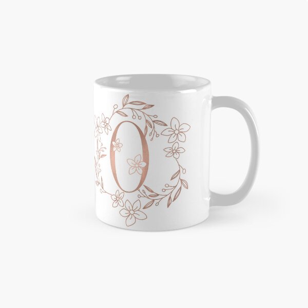 Item preview, Cute Rose Gold Floral Monogram O designed and sold by ModernStyleBoho.