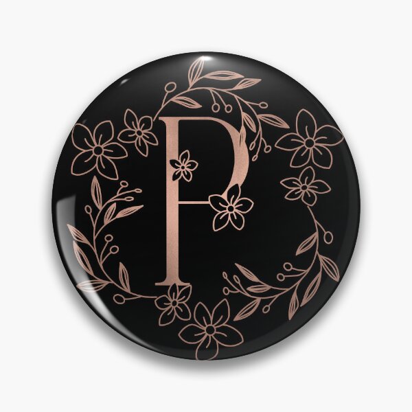 Item preview, Cute Rose Gold Floral Monogram P designed and sold by ModernStyleBoho.