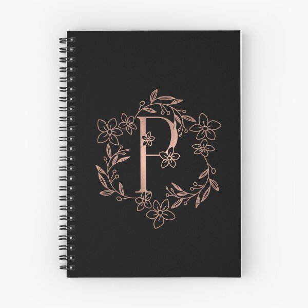 Item preview, Cute Rose Gold Floral Monogram P designed and sold by ModernStyleBoho.