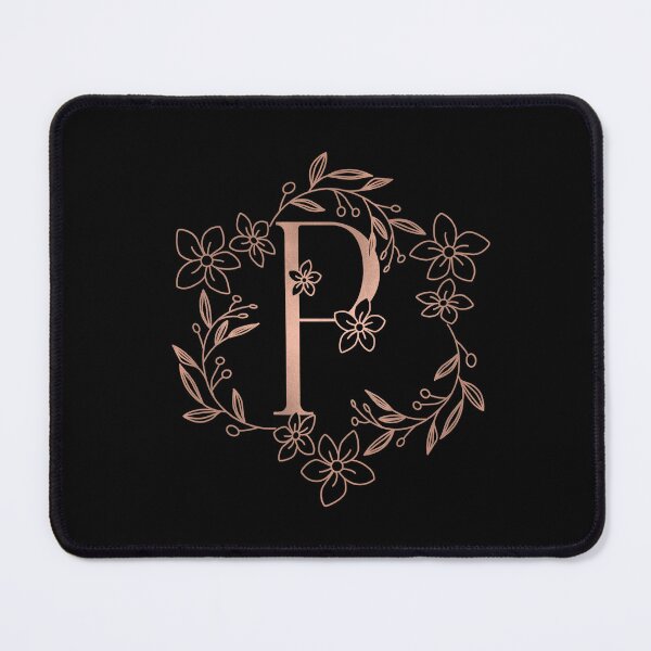 Item preview, Cute Rose Gold Floral Monogram P designed and sold by ModernStyleBoho.