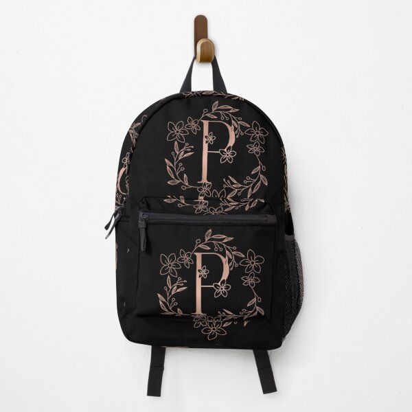 Item preview, Cute Rose Gold Floral Monogram P designed and sold by ModernStyleBoho.