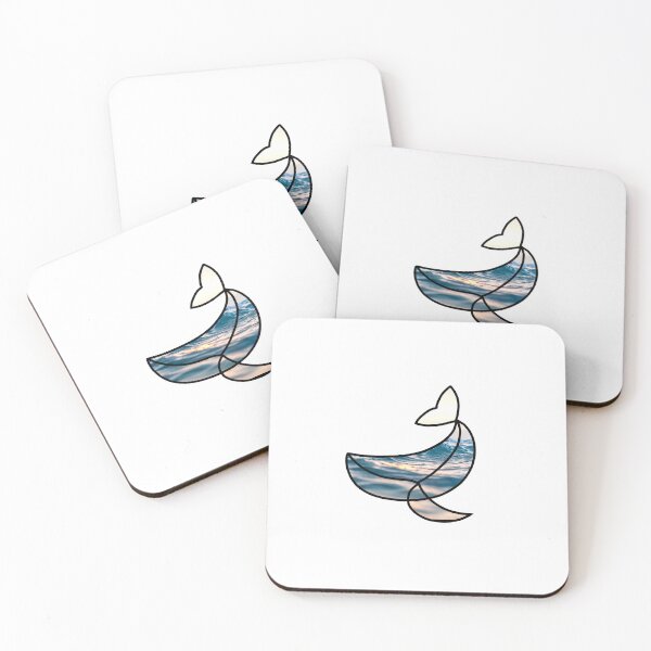Item preview, Whale Line Art with Ocean Photograph designed and sold by rosieopolis.