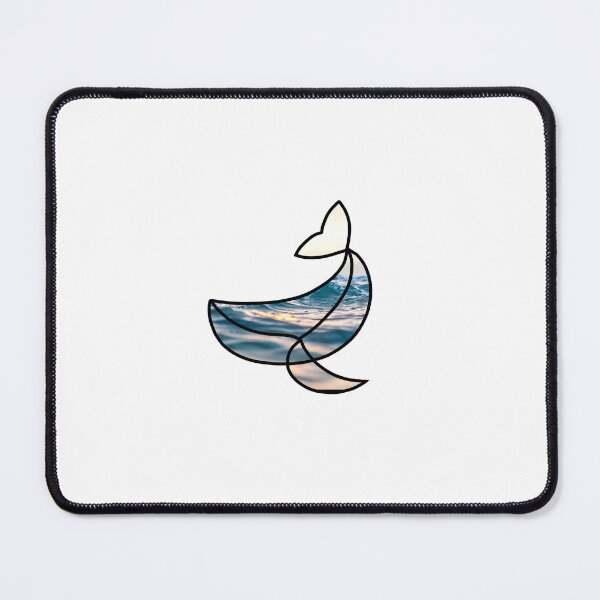 Item preview, Whale Line Art with Ocean Photograph designed and sold by rosieopolis.