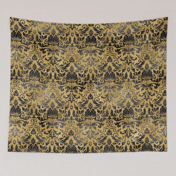 Item preview, Black And Gold Elegant Leaves Seamless Pattern designed and sold by delikedesign.