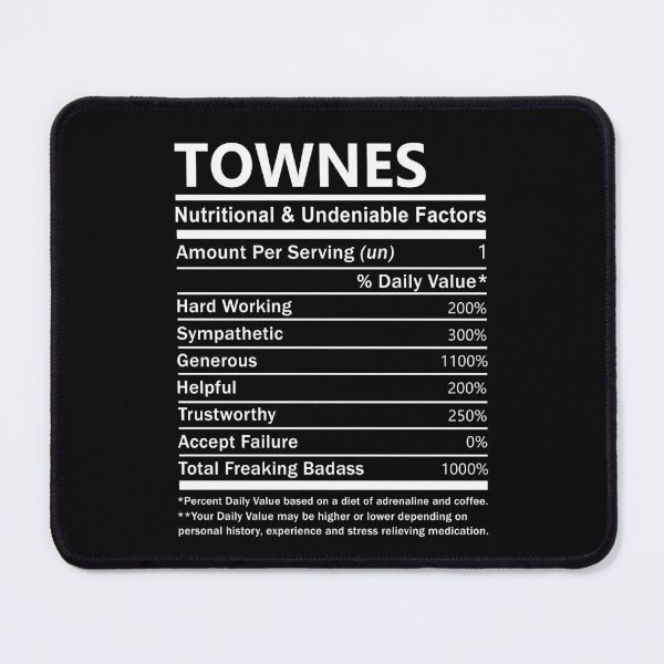 Item preview, Townes Name T Shirt - Townes Nutritional And Undeniable Factors Gift Item Tee designed and sold by aaronmaxi6.