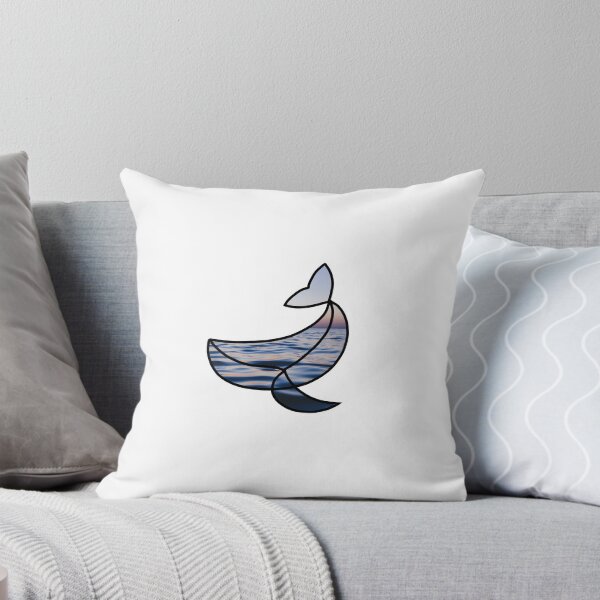 Item preview, Whale Line Art with Sunset/Sunrise Ocean Photograph designed and sold by rosieopolis.