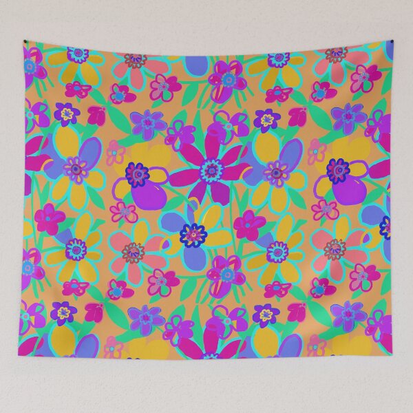 Item preview, Boho Summer Garden Flowers, Gold  designed and sold by PeckoBird.