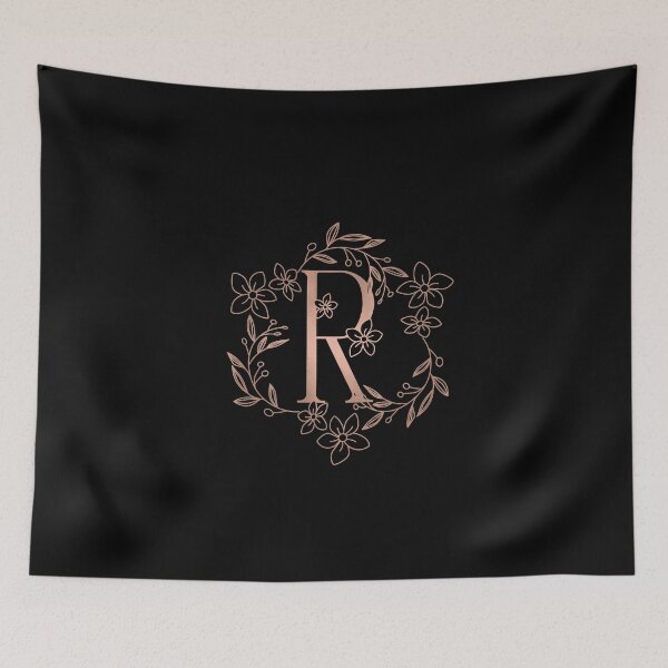 Item preview, Cute Rose Gold Floral Monogram R designed and sold by ModernStyleBoho.