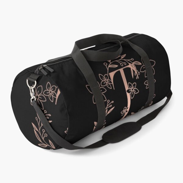 Item preview, Cute Rose Gold Floral Monogram T designed and sold by ModernStyleBoho.
