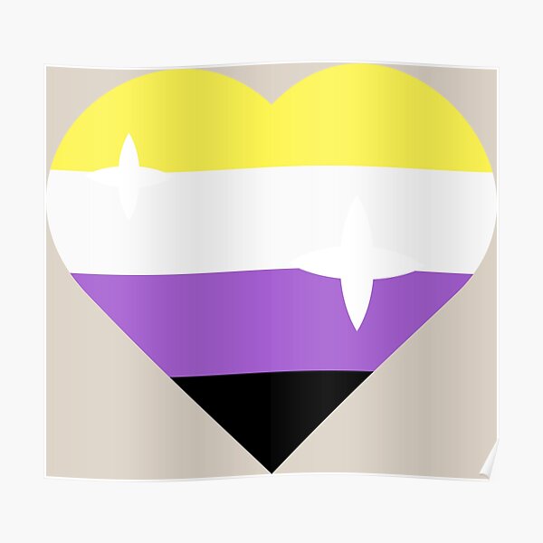 Nonbinary Pride Flag Heart Poster For Sale By Kinlost Redbubble 5241