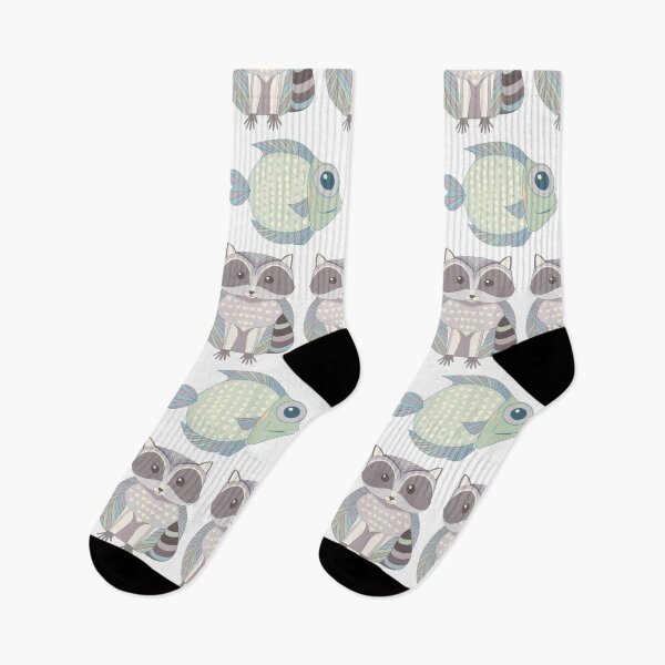 Item preview, Three Raccoon and Two Fish designed and sold by Jean Gregory Evans.