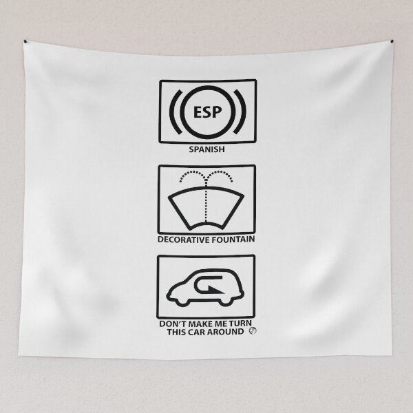Item preview, Dashboard Indicator Light Symbols - Spanish - Fountain - Turn Around designed and sold by MotoringZen.