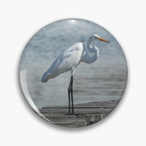 Item preview, Great Egret on the pier designed and sold by Jeffrey Mask.