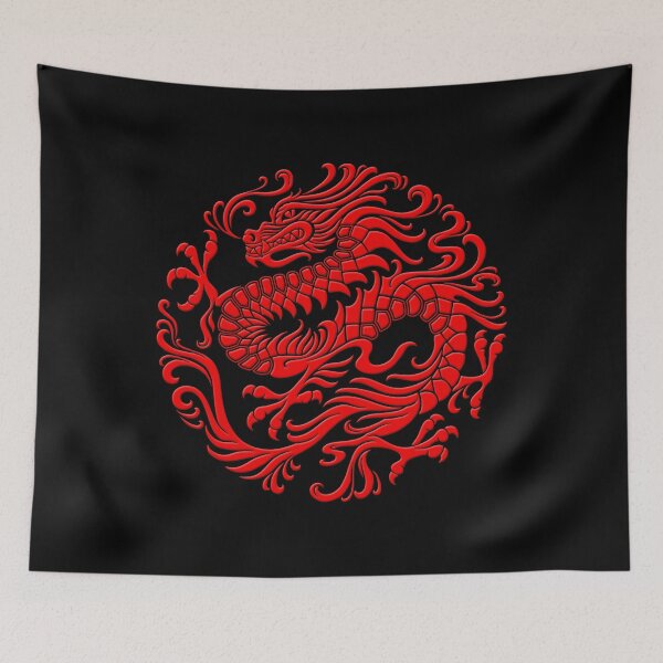 Item preview, Traditional Red Chinese Dragon Circle designed and sold by JeffBartels.