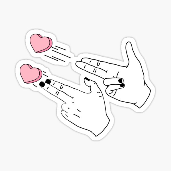 Vista previa del artículo con la obra «Finger Guns and Hearts», diseñado y vendido por More-Outlines.