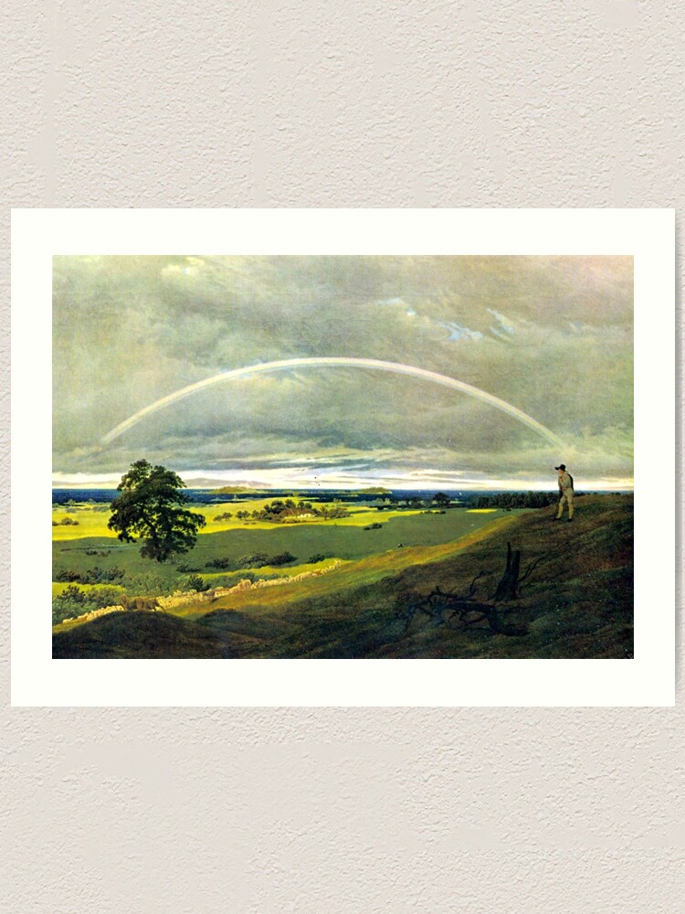 Landscape on Rugen with David Sale for With | Rügen Rainbow, Landscape Redbubble Rainbow On Print TeeARTHY by Friedrich, 1830 painting\