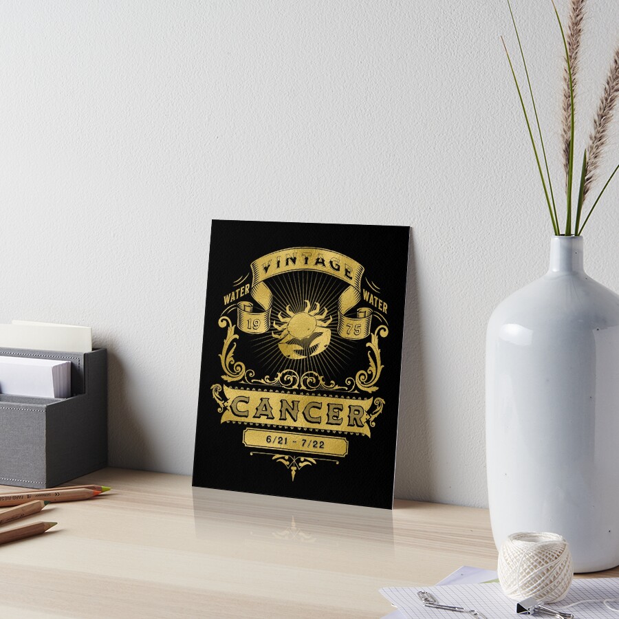  The Zodiac Sign Of Cancer Golden Vintage 1975 Art Board Print By
