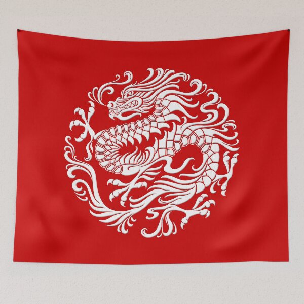 Artikelvorschau, Traditioneller weißer chinesischer Drachenkreis entworfen und verkauft von JeffBartels.