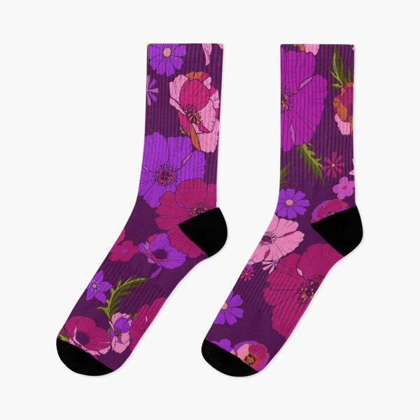 Artikelvorschau, Retro Purple Poppy print entworfen und verkauft von cult-andromeda.