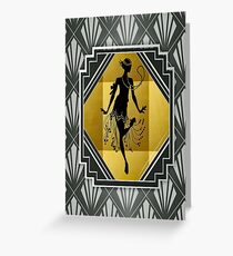 Art Deco Flapper Roaring 20's Gatsby Style Print Greeting Card