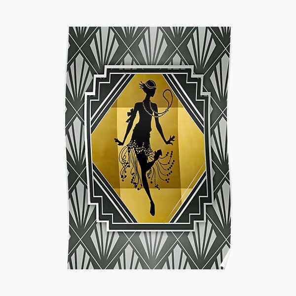 Art Deco Flapper Roaring 20er Jahre Gatsby Style Print Poster