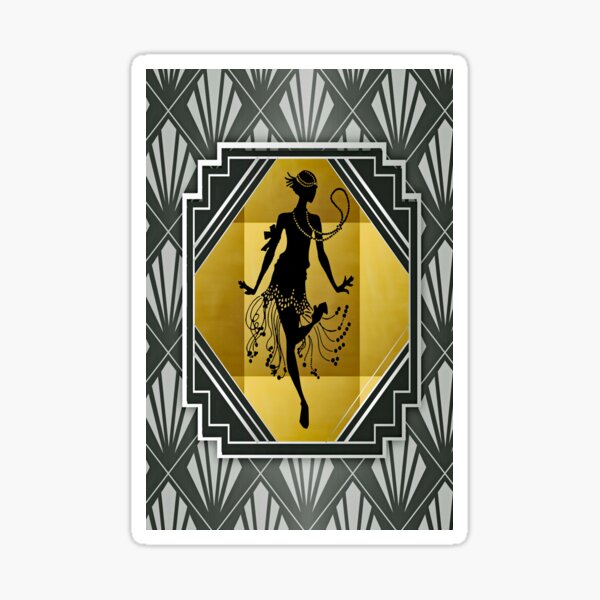 Art Deco Flapper Roaring 20er Jahre Gatsby Style Print Sticker