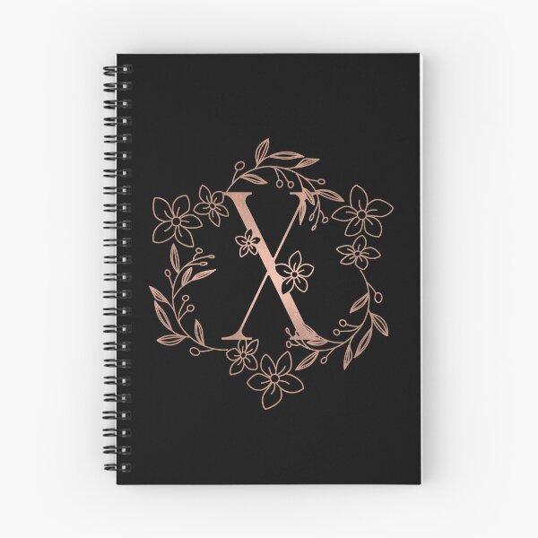 Item preview, Cute Rose Gold Floral Monogram X designed and sold by ModernStyleBoho.