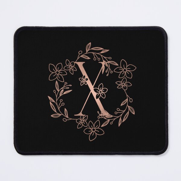 Item preview, Cute Rose Gold Floral Monogram X designed and sold by ModernStyleBoho.