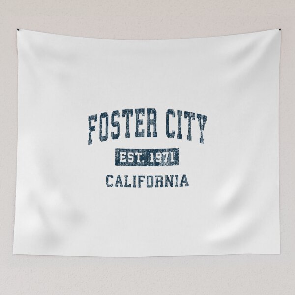 Item preview, Foster City California CA Vintage Sports Design Navy Print designed and sold by DanGlazer.