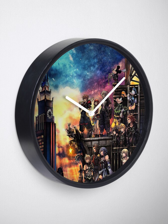 Kingdom Hearts Pattern Ver 2 Clock for Sale by MeMinch