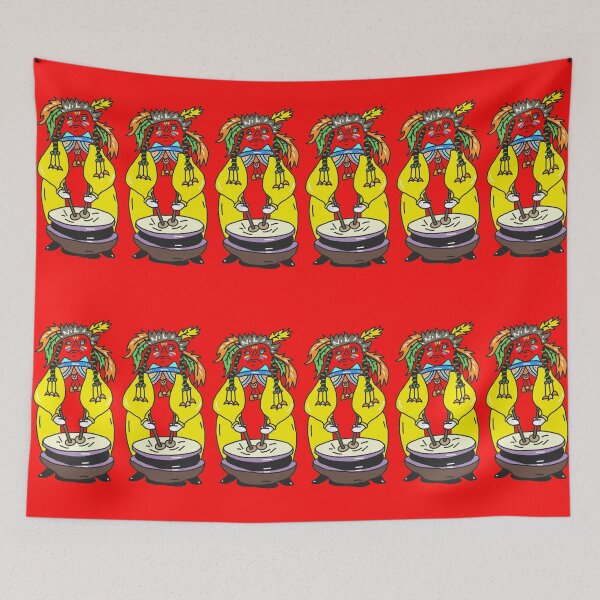 Item preview, Indian with a drum, Penup drawing designed and sold by MariDaniArt.