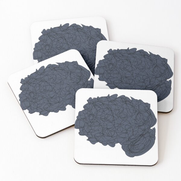 Item preview, Slate Blue Gray Brain Psychology Neuroscience Psychiatry Doodle Sketch designed and sold by hopecope.