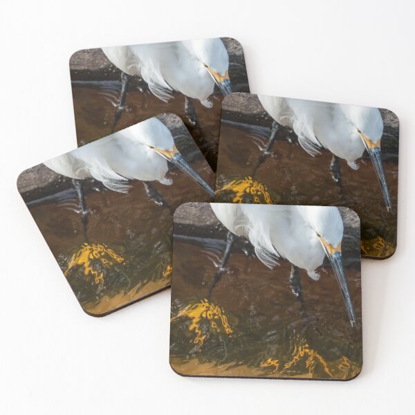 Item preview, Wading Snowy in search of food designed and sold by Jeffrey Mask.