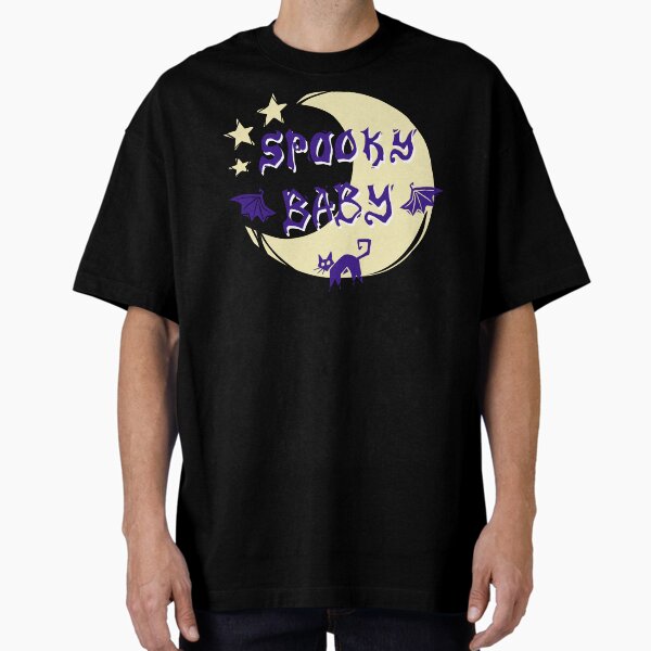 Spooky Baby - Moon, Stars, Batwings and Cat Oversized T-Shirt