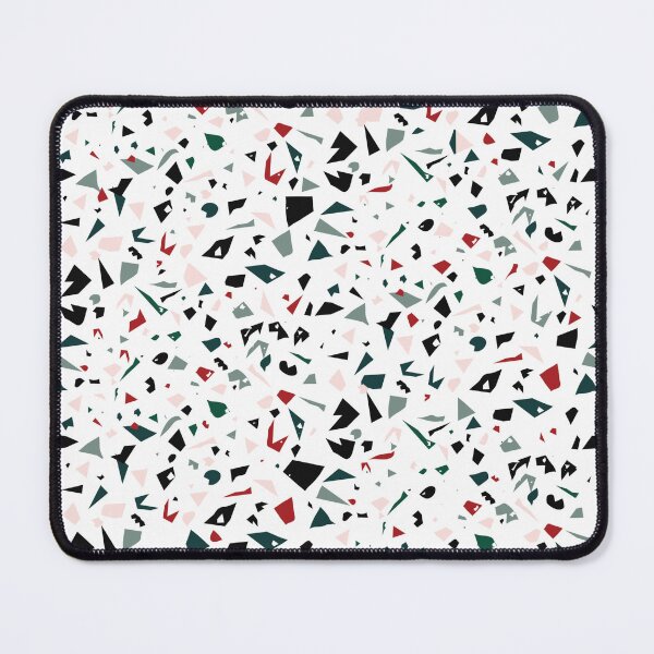 Item preview, modern black red terrazzo tile designed and sold by inkbearblue.