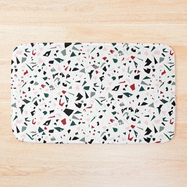 Item preview, modern black red terrazzo tile designed and sold by inkbearblue.