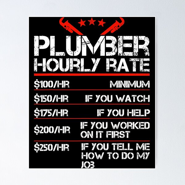 Item preview, Plumber Hourly Labor Rates Funny designed and sold by ujgbnx.