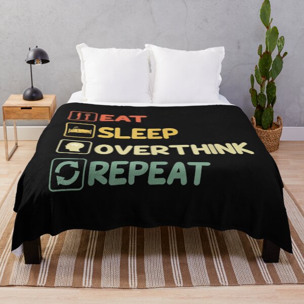Item preview, Funny Eat Sleep Overthink Repeat T-Shirt designed and sold by Chambers-Avara.