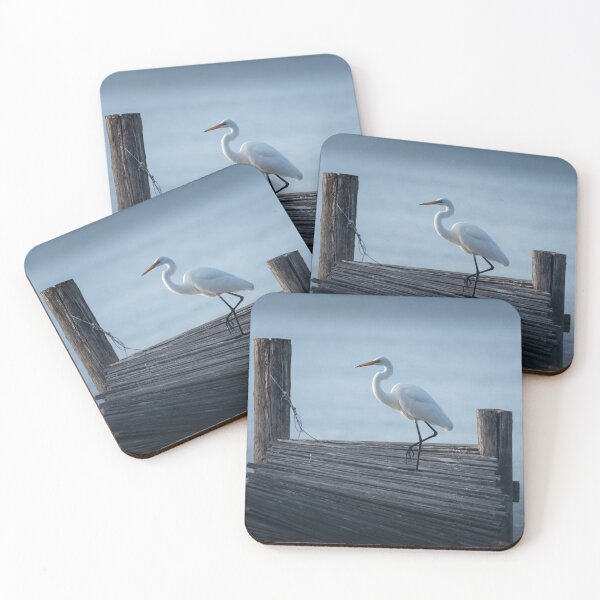 Item preview, Egret on old jetty designed and sold by James Stone Photography.